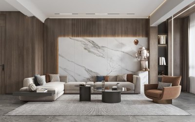 现代客餐厅3D模型下载